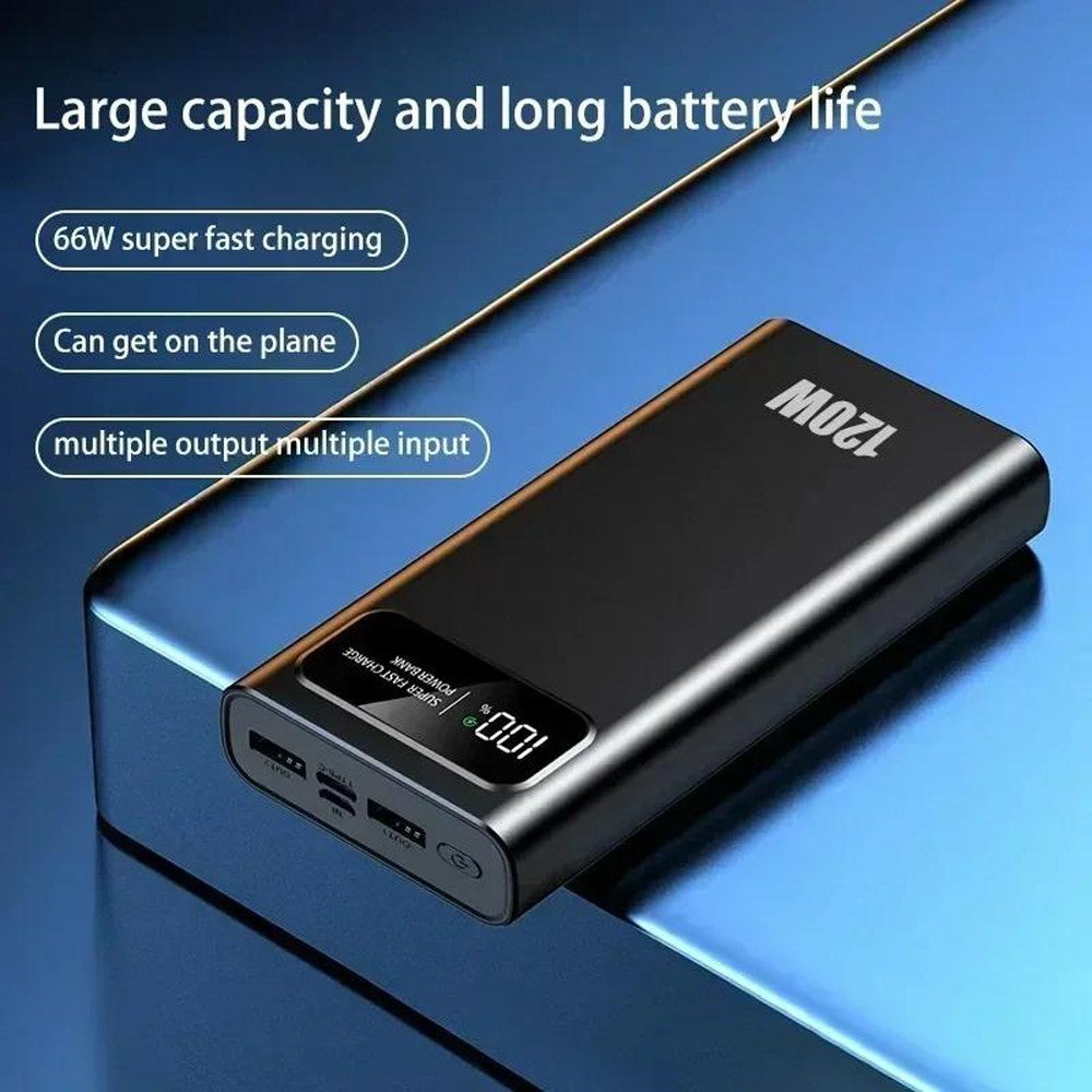 120W Ultra-Fast 50000mAh Portable Power Bank with LED Display
